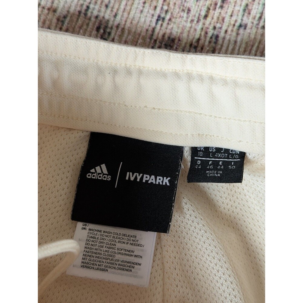 adidas IVY PARK Snap Sweatpants Beyonce Ivory Maroon Striped Track Pant Womens L - Picture 14 of 16